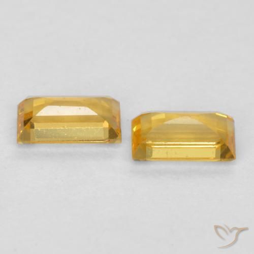 Sapphire Gemstones in 4.5 x 2.4 mm Size for Sale, Sapphire Stones in Golden Orange Color