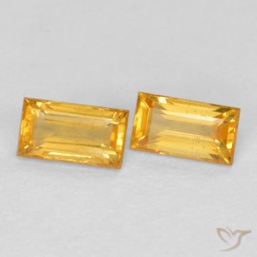 0.50 ctw Golden Sapphire Stones, Natural Sapphire in Baguette Facet Shape for Sale
