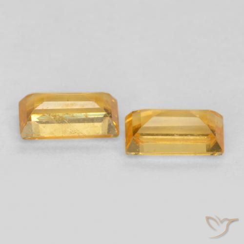 Sapphire Gemstones in 4.5 x 2.5 mm Size for Sale, Sapphire Stones in Medium Golden Color