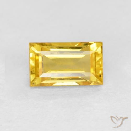 0.41ct Natural Golden Sapphire, Baguette, VS