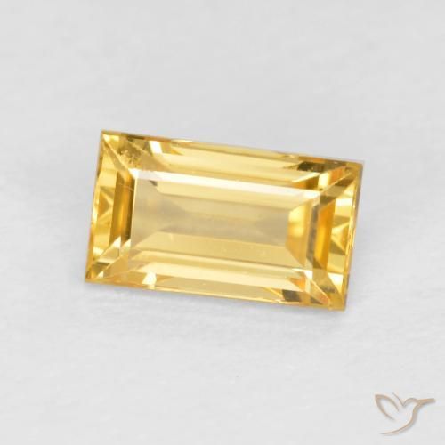 0.39 ct Golden Sapphire Stone, Natural Sapphire in Baguette Facet Shape for Sale