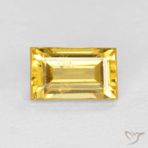 0.46ct Natural Golden Sapphire, Baguette, VS