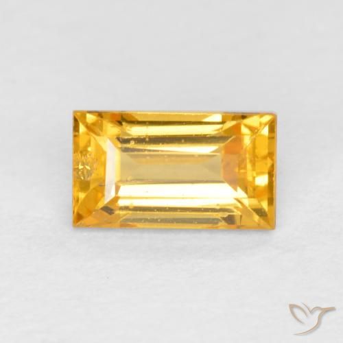 0.42ct Natural Medium Golden Sapphire, Baguette, VS