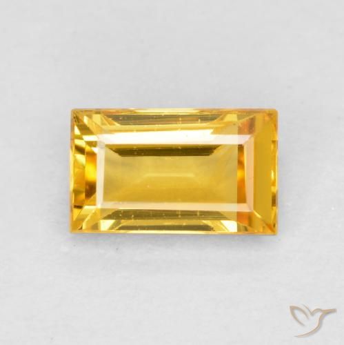 0.42ct Natural Medium Golden Sapphire, Baguette, VS