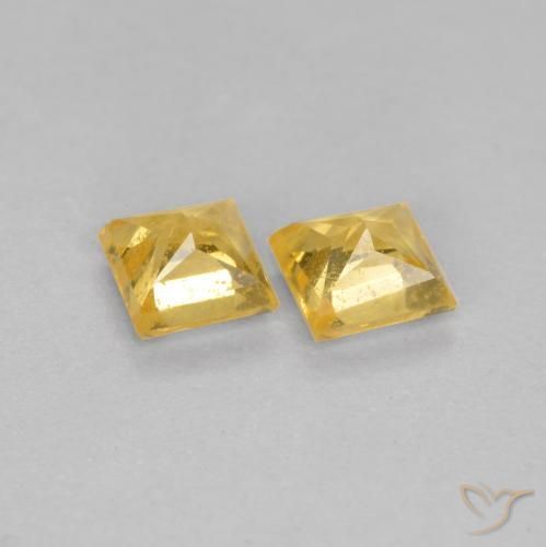 Sapphire Gemstones in 3.3 x 3.1 mm Size for Sale, Sapphire Stones in Golden Color