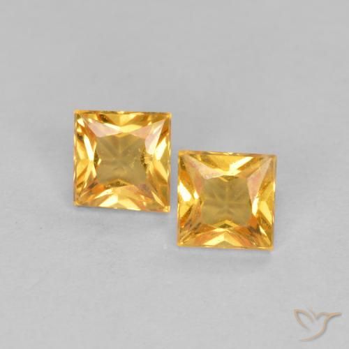 0.52 ct Loose Yellow Sapphire, 3.3 x 3.3 mm Princess Cut From Tanzania, Photo A