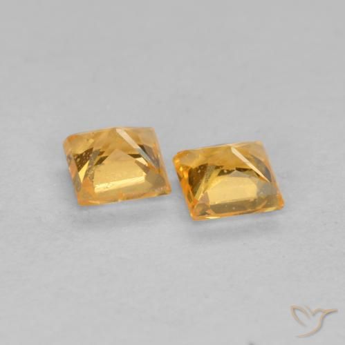 Sapphire Gemstones in 3.2 x 3.2 mm Size for Sale, Sapphire Stones in Orange-Gold Color