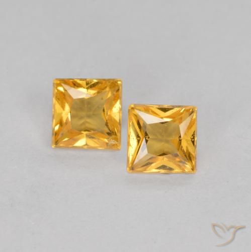 0.47ctw Natural Medium Orange Sapphire, Square, VS
