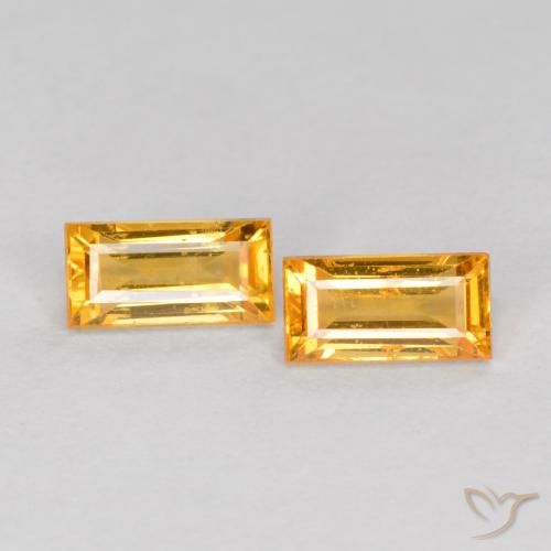 0.61 ct Yellow Sapphire, 5 x 2.5 mm Baguette Cut From Tanzania, Photo A