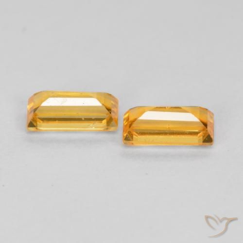 Sapphire Gemstones in 5 x 2.5 mm Size for Sale, Sapphire Stones in Orange-Gold Color