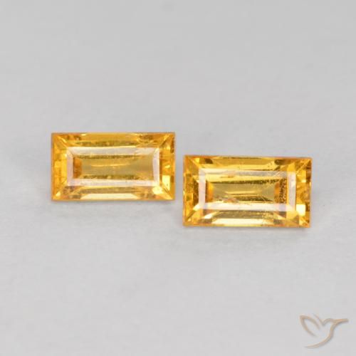 0.60 ctw Golden Sapphire Stones, Natural Sapphire in Baguette Facet Shape for Sale