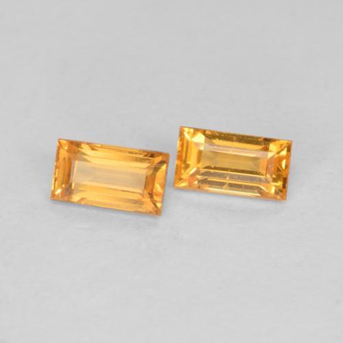 Orange moyen Saphir gemme - 0.3ct Baquette facette (ID: 558098)