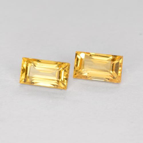 Medium-Dark Golden Sapphire Gem - 0.3ct Baguette Facet (ID: 558099)