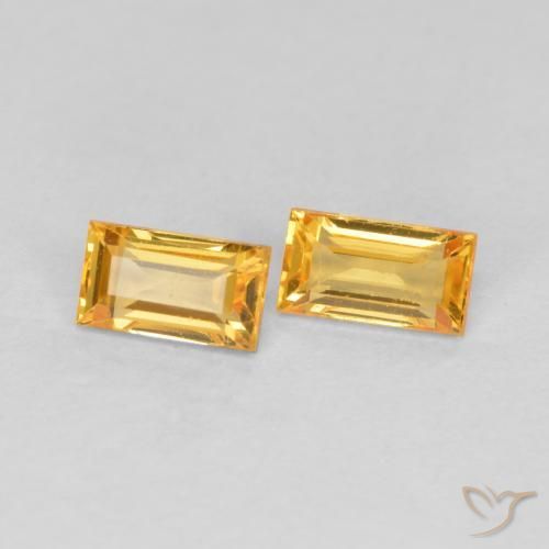 0.50 ctw Golden Sapphire Gemstones, Sapphire Gems in Baguette Facet Shape for Sale.