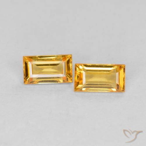0.50 ctw Golden Sapphire Stones, Natural Sapphire in Baguette Facet Shape for Sale