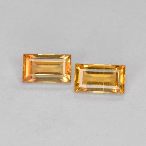 Dark Orange-Gold Sapphire Gem - 0.3ct Baguette Facet (ID: 558101)