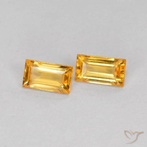 0.48 ctw Golden Sapphire Stones, Natural Sapphire in Baguette Facet Shape for Sale