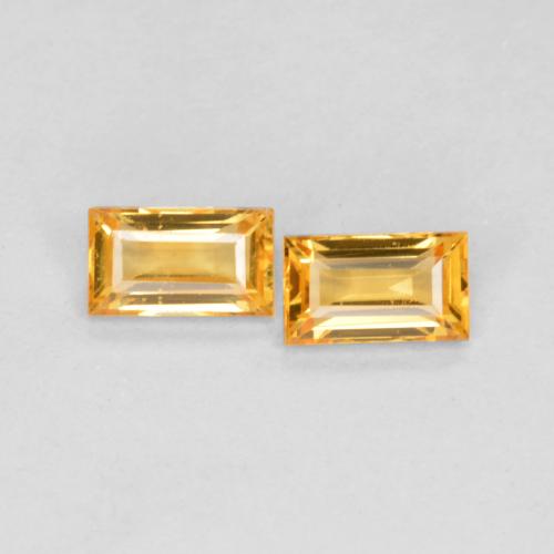 Dark Golden Sapphire Gem - 0.2ct Baguette Facet (ID: 558105)