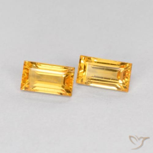 0.52 ctw Golden Sapphire Stones, Natural Sapphire in Baguette Facet Shape for Sale