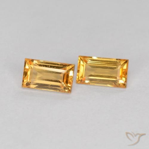 0.48 ctw Golden Sapphire Stones, Natural Sapphire in Baguette Facet Shape for Sale