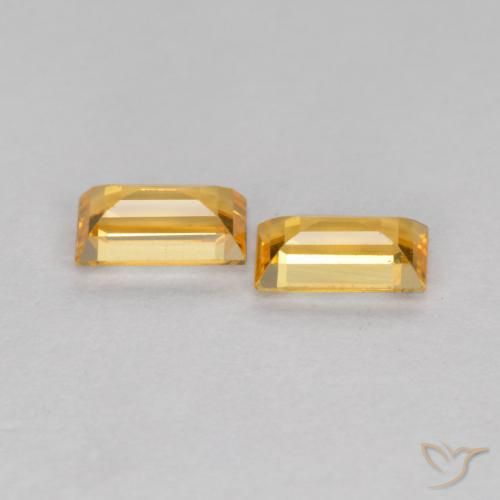 Sapphire Gemstones in 4.5 x 2.6 mm Size for Sale, Sapphire Stones in Orange-Gold Color