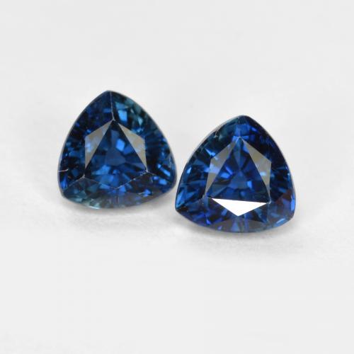 Bleu marine Saphir gemme - 0.5ct Facette trillion (ID: 558234)