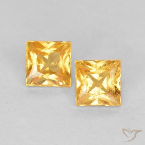 0.50ctw Natural Medium Gold Sapphire, Square, VS