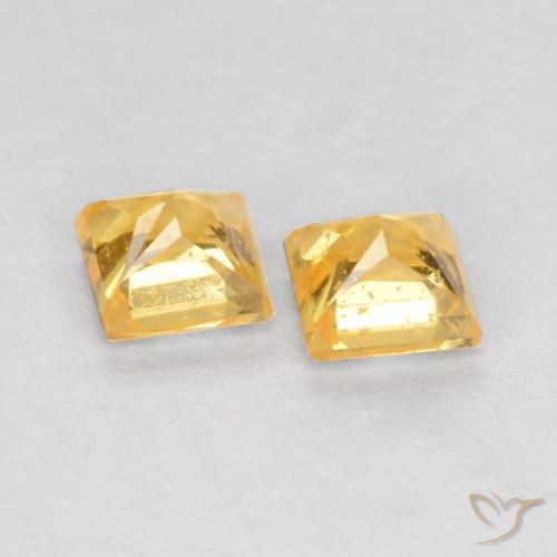 Sapphire Gemstones in 3.3 x 3.3 mm Size for Sale, Sapphire Stones in Medium Gold Color