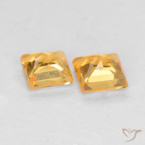 Sapphire Gemstones in 3.3 x 3.3 mm Size for Sale, Sapphire Stones in Medium Gold Color