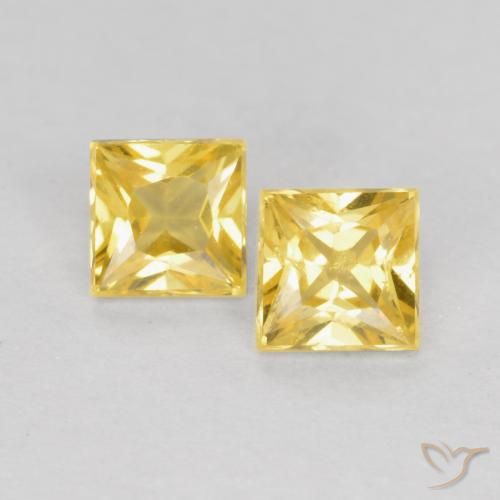 0.53ctw Natural Medium Yellow Sapphire, Square, VS