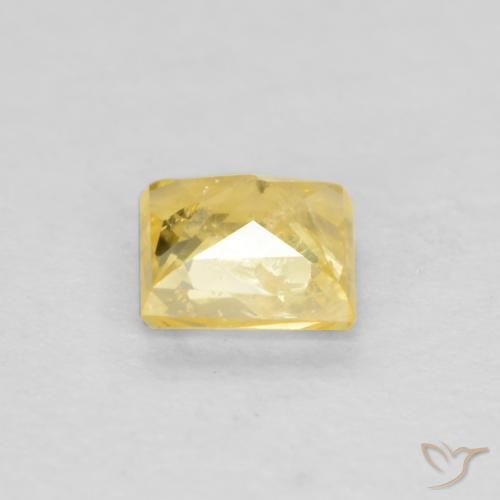Sapphire Gemstone in 3.8 x 3.8 mm Size for Sale, Sapphire Stone in Tuscany Yellow Color