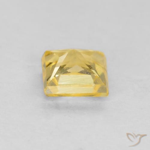 Sapphire Gemstone in 3.8 x 3.7 mm Size for Sale, Sapphire Stone in Tuscany Yellow Color