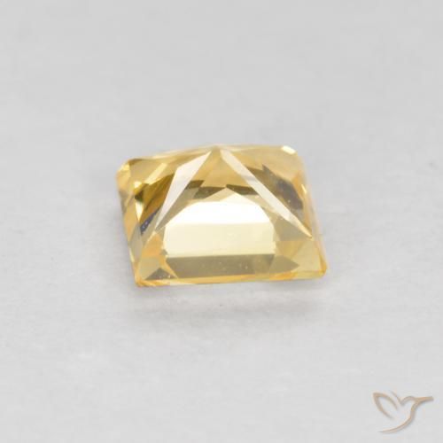 Sapphire Gemstone in 4 x 4 mm (calibrated) Size for Sale, Sapphire Stone in Light Gold Color