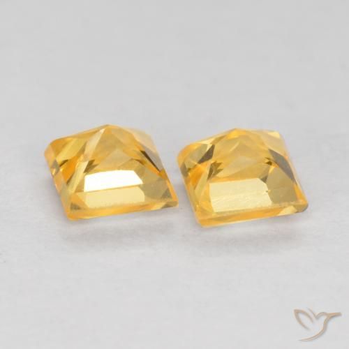 Sapphire Gemstones in 3.4 x 3.3 mm Size for Sale, Sapphire Stones in Medium Gold Color