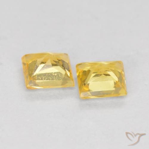 Sapphire Gemstones in 3.3 x 3.3 mm Size for Sale, Sapphire Stones in Tuscany Yellow Color