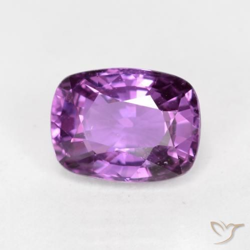 1.34 ct Purple Sapphire Stone, Natural Sapphire in Cushion-Cut Shape for Sale