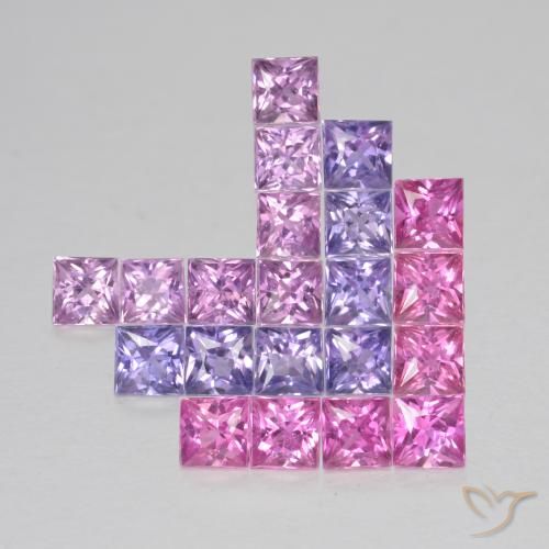 Mehrfarbig Saphir Edelstein - 0.1ct Prinzess-Schliff (ID: 558466)