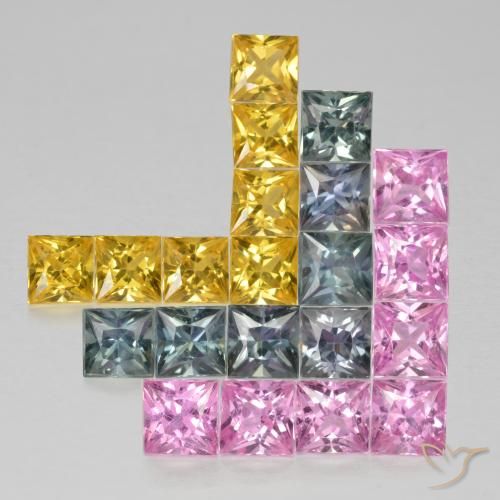 3.23ctw Natural Multicolor Sapphire, Square, VS