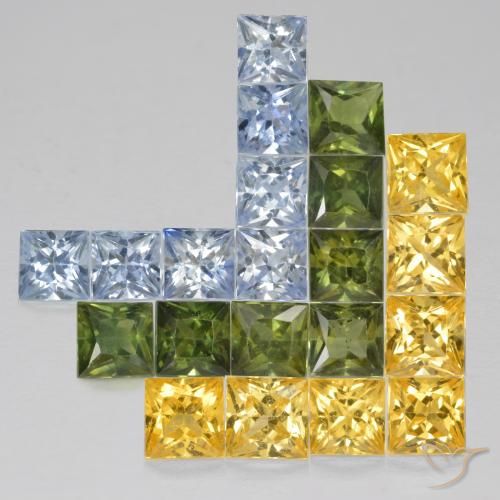 4.18ctw Natural Multicolor Sapphire, Square, VS