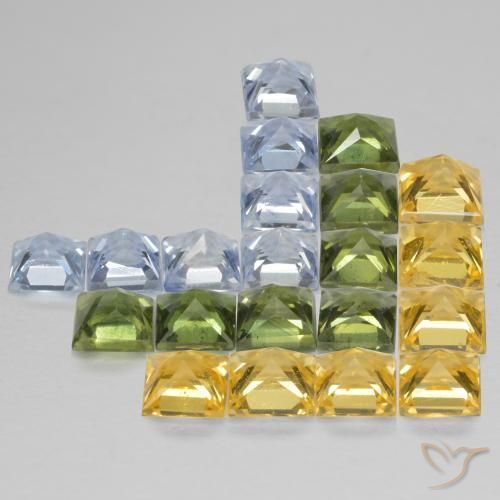 Sapphire Gemstones in 3 x 3 mm (calibrated) Size for Sale, Sapphire Stones in Multicolor Color