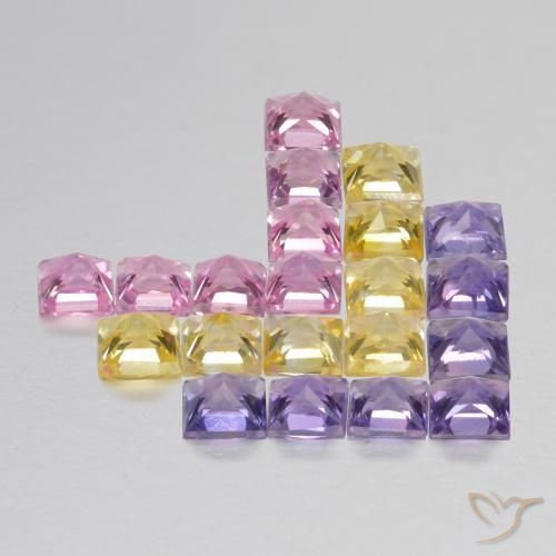 Sapphire Gemstones in 2.1 x 2.1 mm Size for Sale, Sapphire Stones in Multicolor Color
