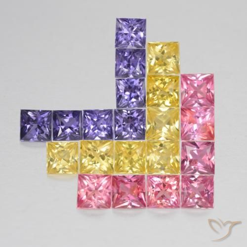 1.88ctw Natural Multicolor Sapphire, Square, VS