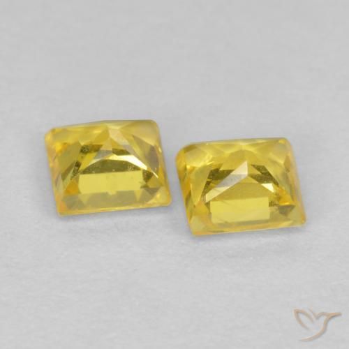 Sapphire Gemstones in 3.2 x 3.2 mm Size for Sale, Sapphire Stones in Yellow Color