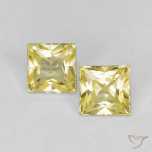 0.57ctw Natural Medium-Light Yellow Sapphire, Square, VS