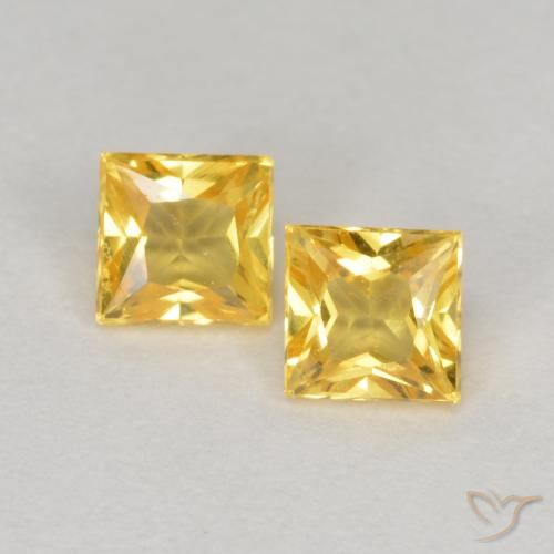 0.51ctw Natural Gold Sapphire, Square, VS