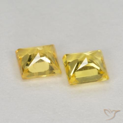 Sapphire Gemstones in 3.3 x 3.2 mm Size for Sale, Sapphire Stones in Yellow Color