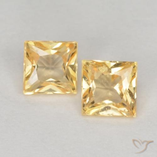 0.54ctw Natural Light Gold Sapphire, Square, VS