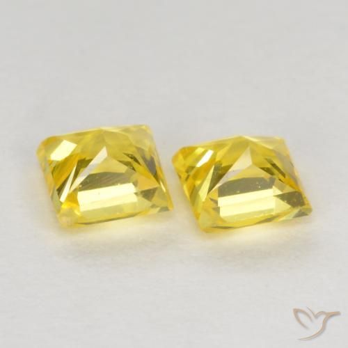 Sapphire Gemstones in 3.3 x 3.2 mm Size for Sale, Sapphire Stones in Yellow Color