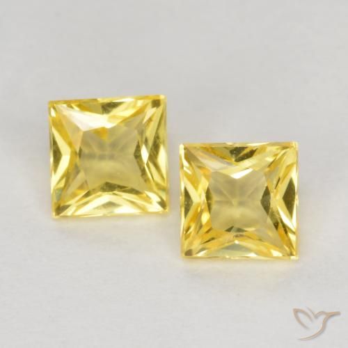 0.50ctw Natural Tuscany Yellow Sapphire, Square, VS