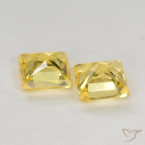 Sapphire Gemstones in 3.4 x 3.3 mm Size for Sale, Sapphire Stones in Tuscany Yellow Color
